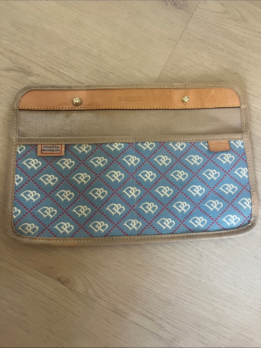 Vintage Dooney & Bourke Blue DB Monogram Travel Organizer / Jewelry Case